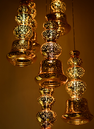 Ilke Lamp in Gold Antique Blown Glass by Sahil & Sarthak